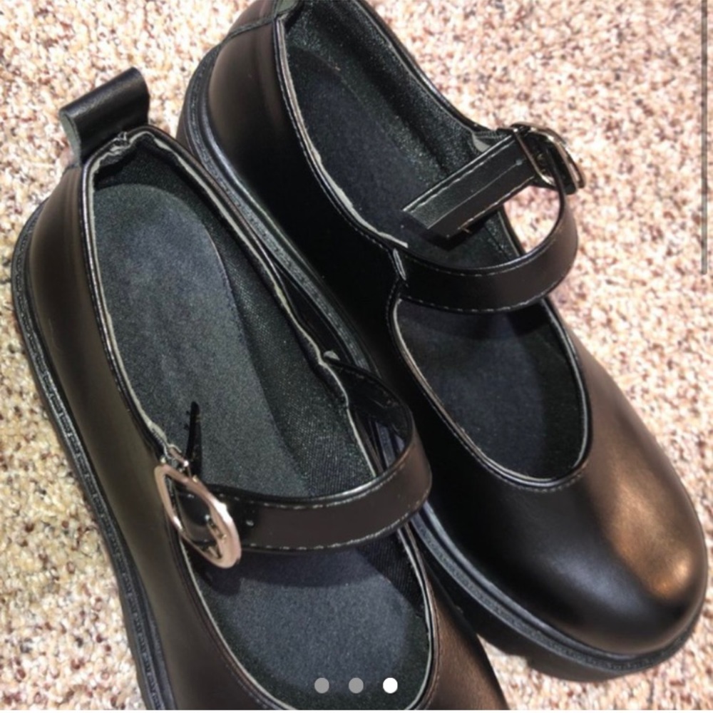 Black Platform Mary Jane Shoes